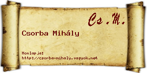 Csorba Mihály névjegykártya