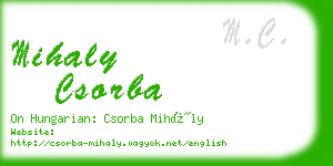 mihaly csorba business card